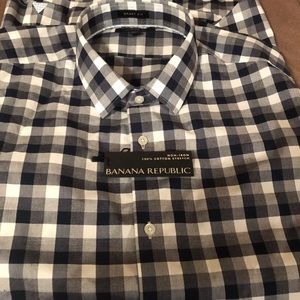 Banana Republic New XL Long Sleeve Black/White